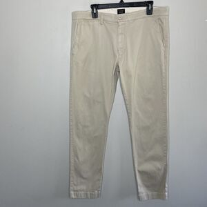 J CREW Mens Stretch 484 SLIM-FIT Khaki Beige Chino Pants EUC E1589 35 x 32